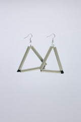 Paper Straw Triangle on Leatherette Earrings - Jianhui London