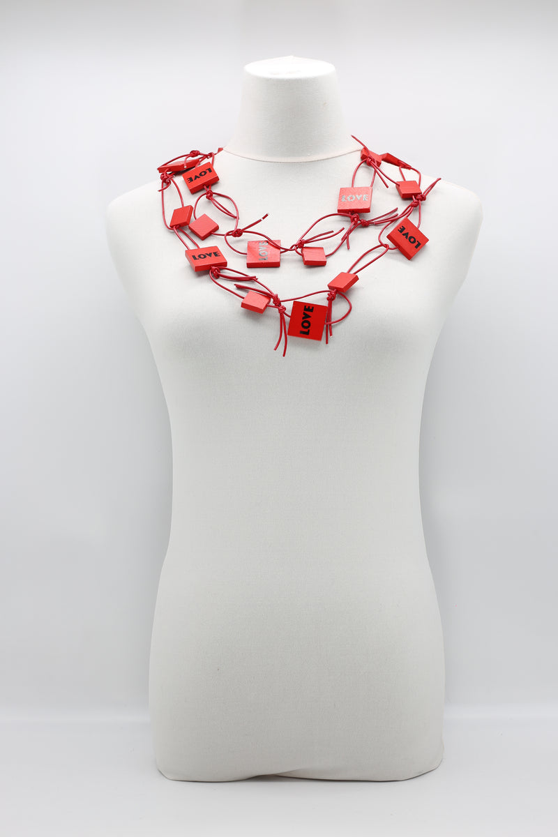 LOVE & HOPE SQUARES CHAIN NECKLACE - Jianhui London