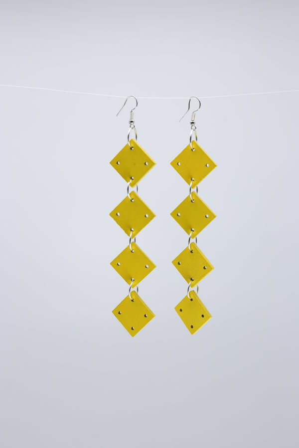 Squares Chain Earrings - Jianhui London