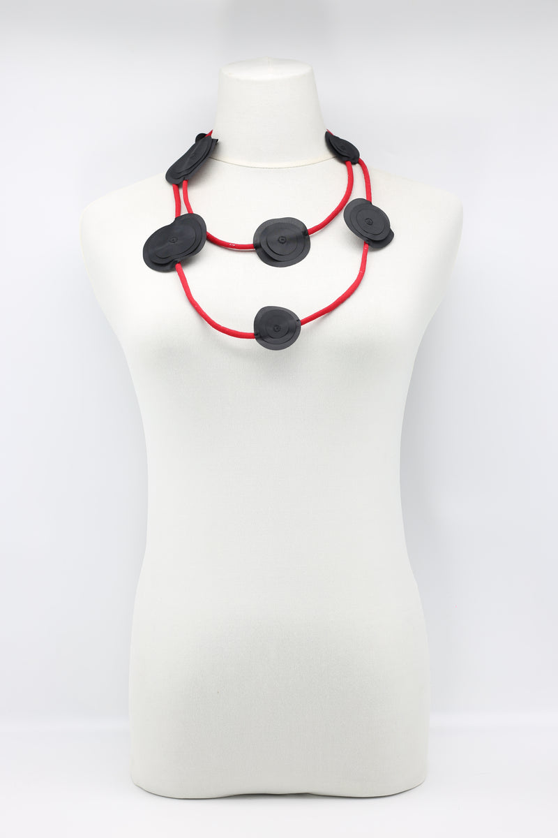 Biba 5 Strand fabric flower Necklace - Jianhui London