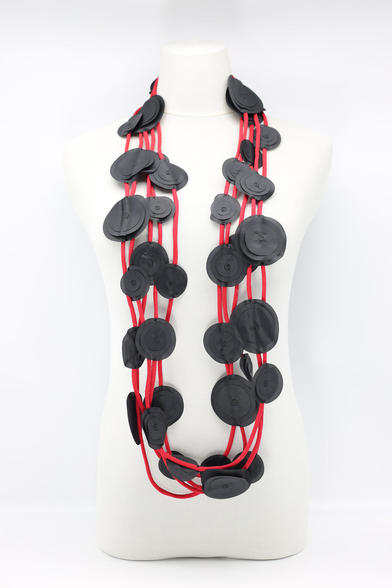 Biba 5 Strand fabric flower Necklace - Jianhui London
