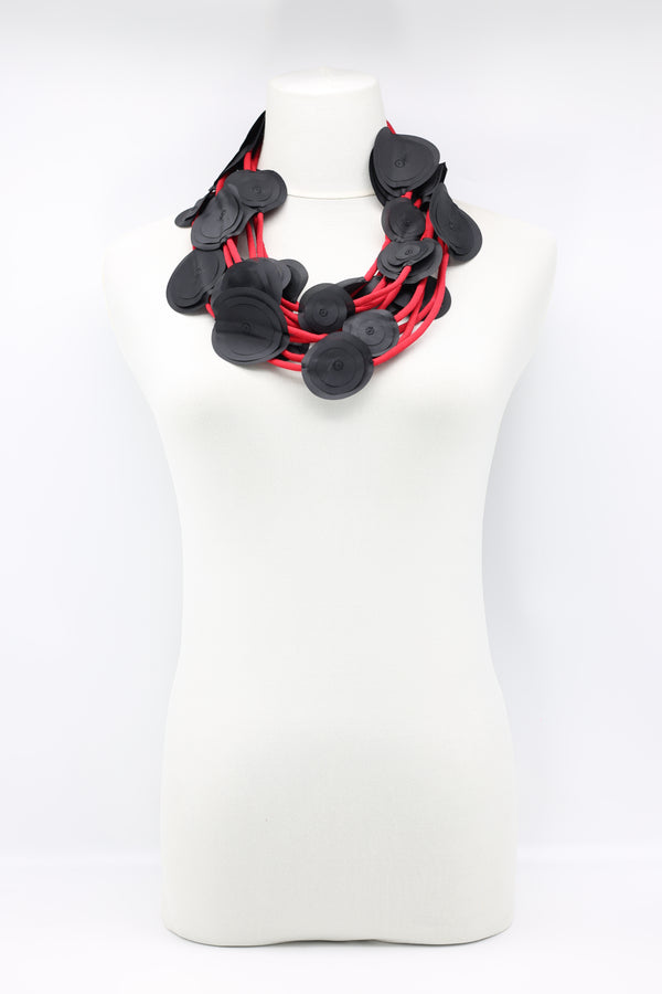 Biba 5 Strand fabric flower Necklace - Jianhui London