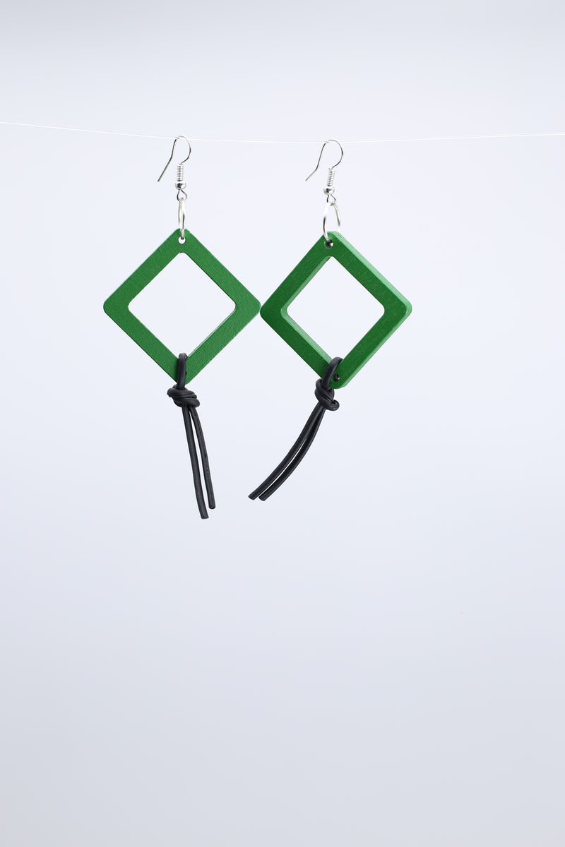 Geometric Earrings with Leatherette String - Small - Jianhui London