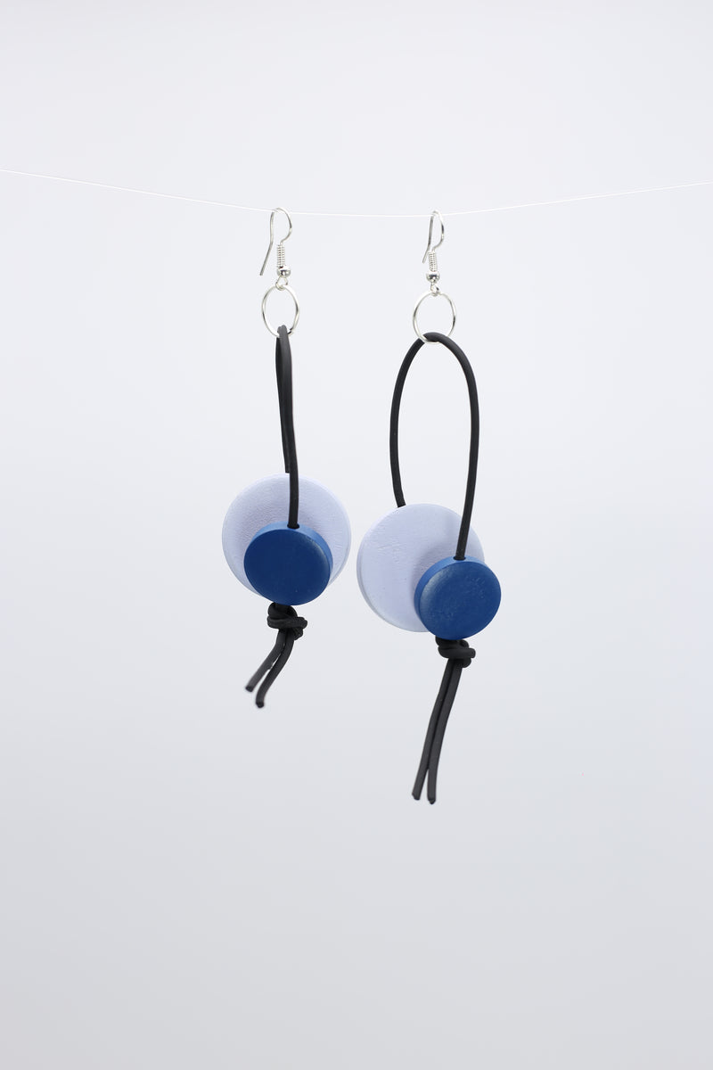 Coins on Leatherette Loop Earrings - Jianhui London