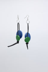 Coins on Leatherette Loop Earrings - Jianhui London