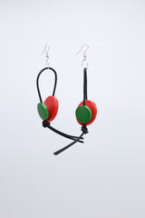 Coins on Leatherette Loop Earrings - Jianhui London
