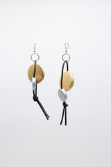 Coins on Leatherette Loop Earrings - Jianhui London