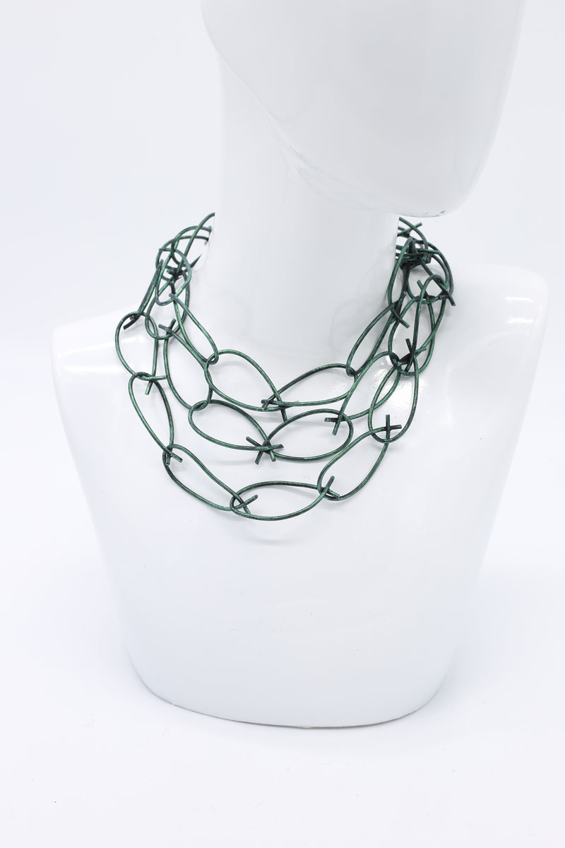 Rubber Chain Necklaces Set - Hand-painted - Thin Loops - Jianhui London
