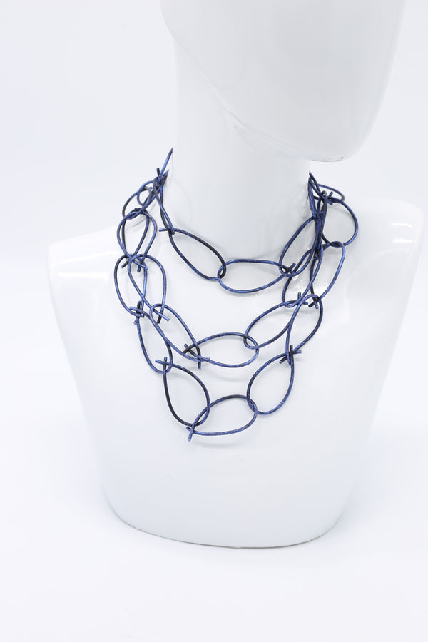 Rubber Chain Necklace - Hand-painted - Thin Loops - Jianhui London
