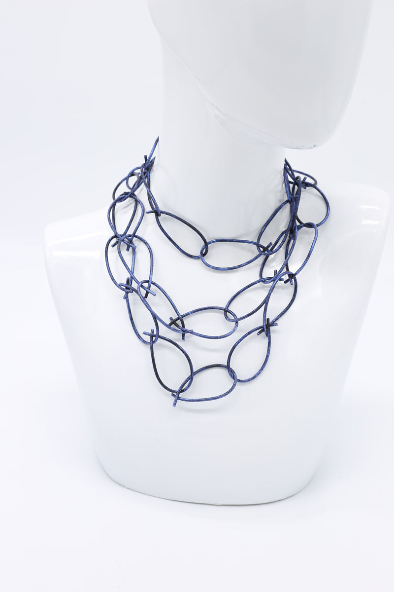 Rubber Chain Necklaces Set - Hand-painted - Thin Loops - Jianhui London