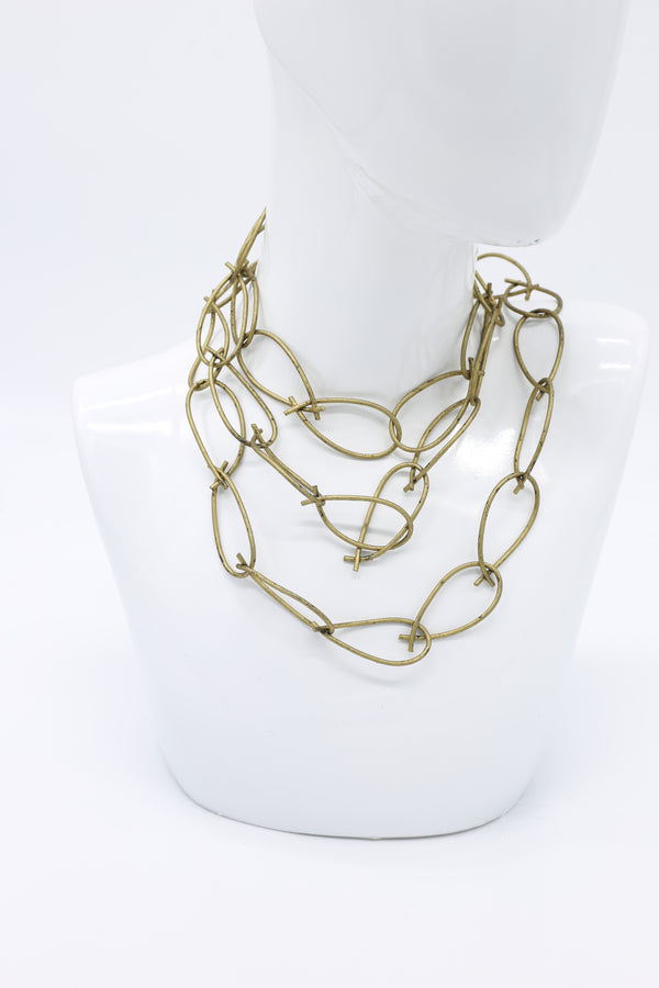 Rubber Chain Necklace - Hand-painted - Thin Loops - Jianhui London