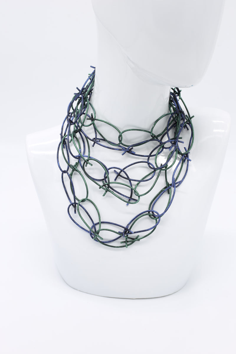 Rubber Chain Necklaces Set - Hand-painted - Thin Loops - Jianhui London