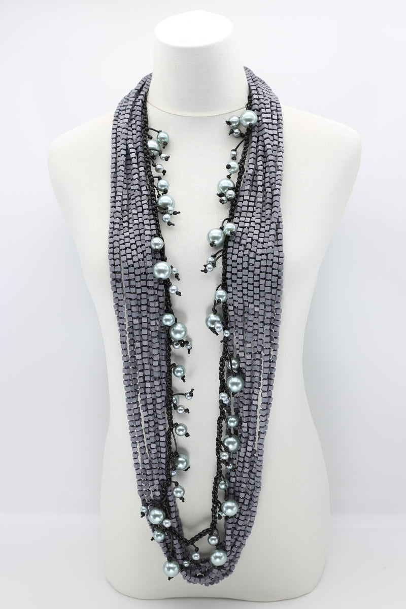Next Pashmina & Hand-woven Faux Pearls Necklaces Set - Jianhui London