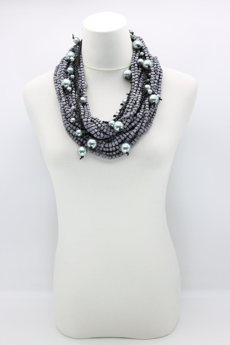 Next Pashmina & Hand-woven Faux Pearls Necklaces Set - Jianhui London