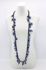 Faux Pearls on Cotton Cord Necklace - Long - Jianhui London