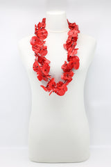 Upcycled plastic bottles - Aqua Poppy Flower Necklace - Hand-painted - Jianhui London