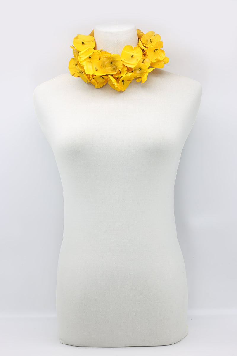 Upcycled plastic bottles - Aqua Poppy Flower Necklace - Hand-painted - Jianhui London