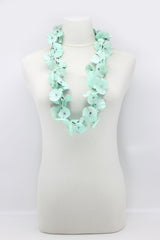 Upcycled plastic bottles - Aqua Poppy Flower Necklace - Hand-painted - Jianhui London