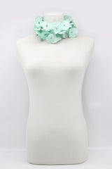 Upcycled plastic bottles - Aqua Poppy Flower Necklace - Hand-painted - Jianhui London