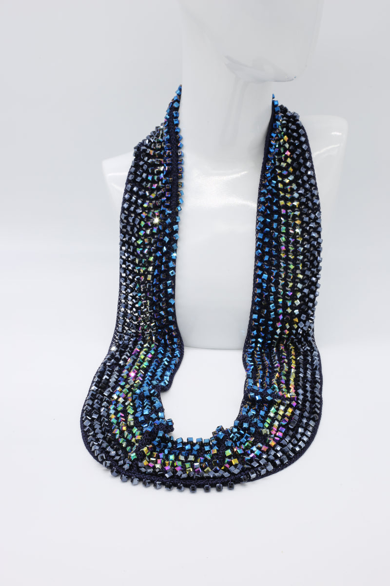 Diana Hand-crocheted Crystal Hat & Infinity Necklace & Earrings Set - Winter Multi - Jianhui London