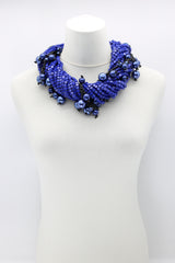 Next Pashmina & Hand-woven Faux Pearls Necklaces Set - Cobalt Blue/Blue - Jianhui London