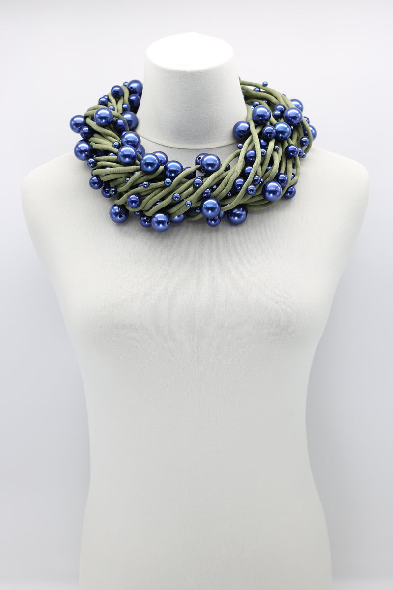 Faux Pearls on Textile Cord Necklaces - Large - Jianhui London