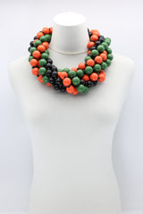 Round Beads Necklaces Set - Spring Green/Orange/Black - Jianhui London