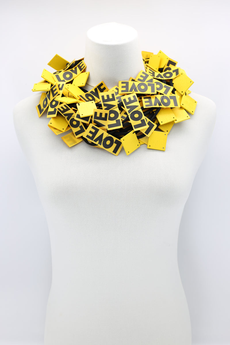 LOVE Ribbon & Squares Necklaces Set - Jianhui London