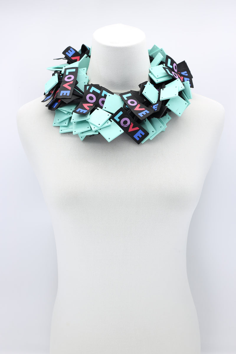 LOVE Ribbon & Squares Necklaces Set - Jianhui London