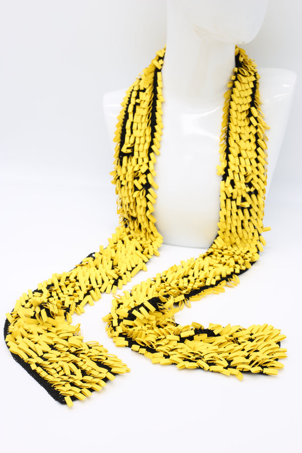 Rubber Loop Scarf - Yellow - Jianhui London