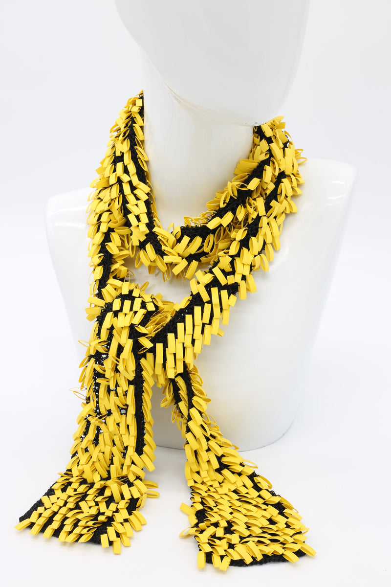 Rubber Loop Scarf - Yellow - Jianhui London