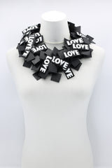 LOVE Ribbon & Squares Necklaces Set - Jianhui London