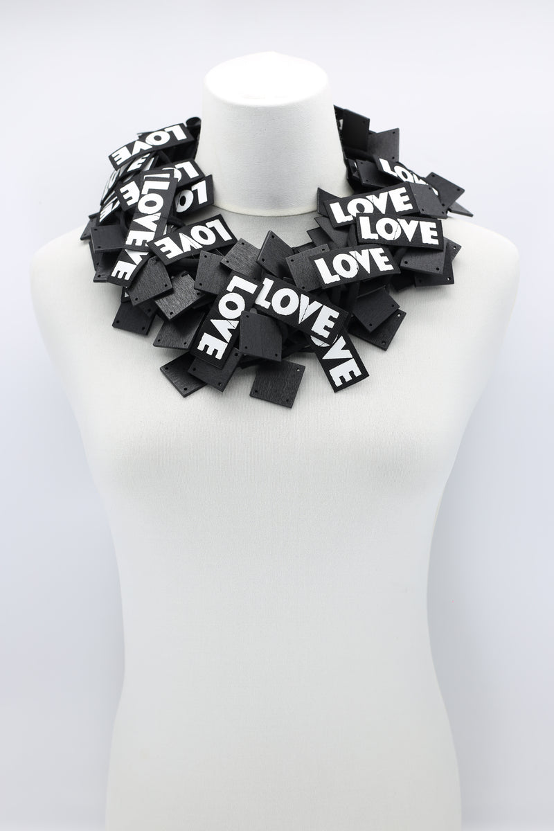 LOVE Ribbon & Squares Necklaces Set - Jianhui London