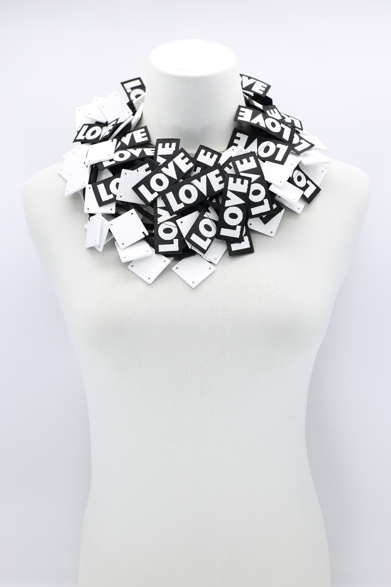 LOVE Ribbon & Squares Necklaces Set - Jianhui London
