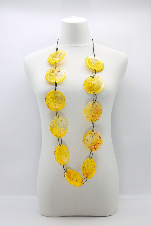 Recycled Big Plastic Bottle Bottom Necklace - Hand Painted - Jianhui London