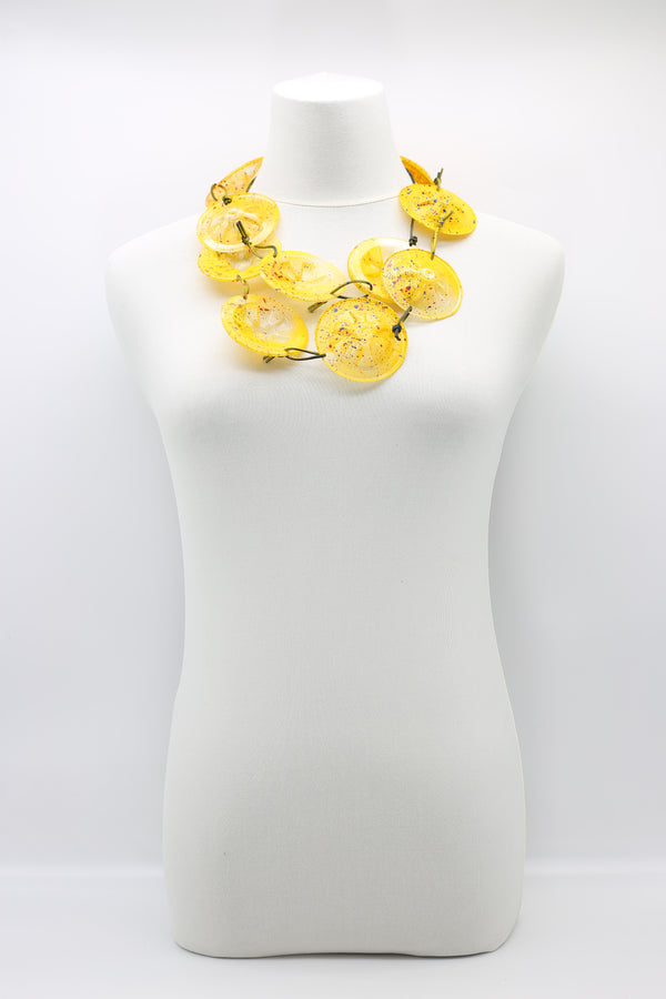 Recycled Big Plastic Bottle Bottom Necklace - Hand Painted - Jianhui London