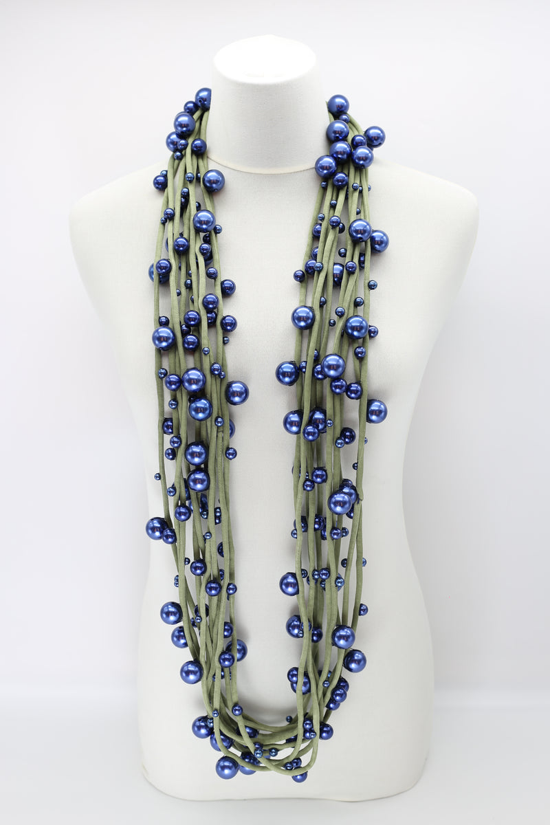 Faux Pearls on Textile Cord Necklaces - Large - Jianhui London