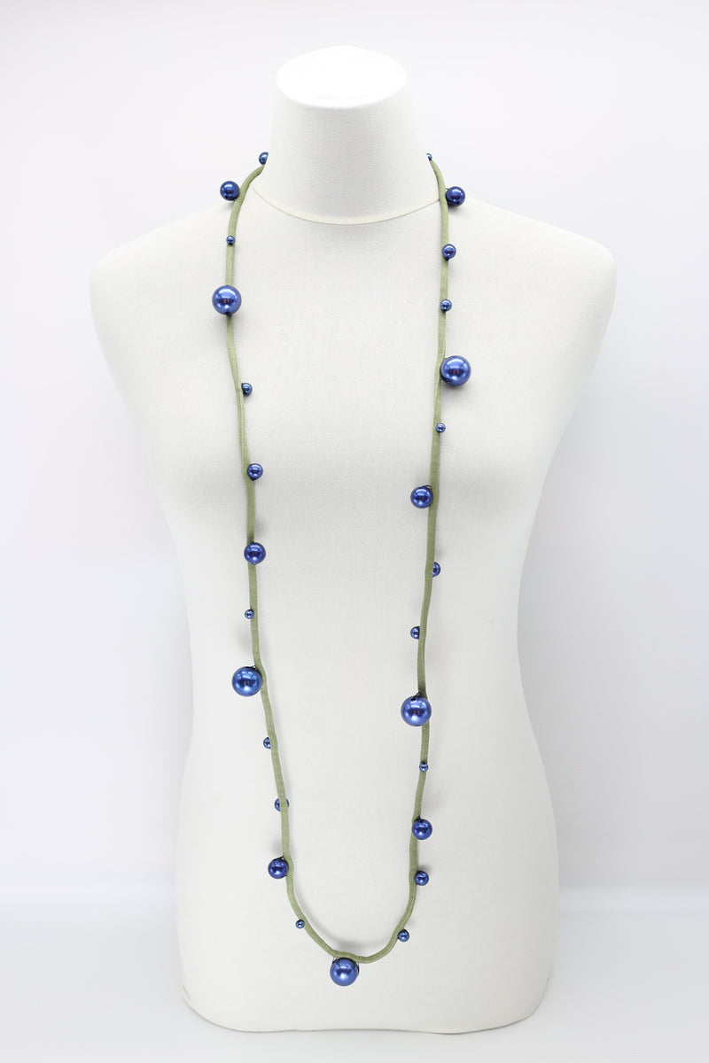 Faux Pearls on Textile Cord Necklaces - Large - Jianhui London