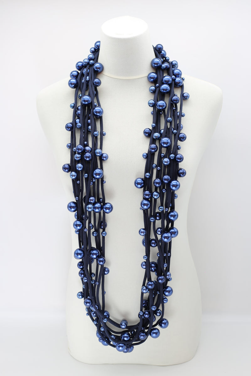 Faux Pearls on Textile Cord Necklaces - Large - Jianhui London