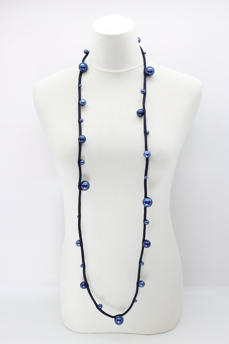Faux Pearls on Textile Cord Necklaces - Large - Jianhui London