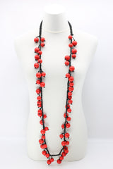 Berries & Squares Necklaces Set - Spring Green/Racing Green/Red - Jianhui London