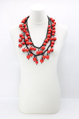 Berry Beads on Cotton Cord Necklace - Long - Jianhui London