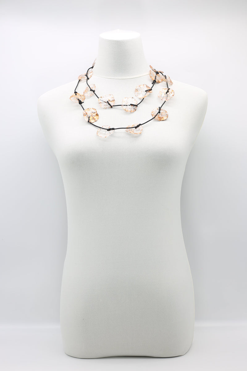 Aqua Lotus Root Necklace - Hand-gilded - Small - Jianhui London