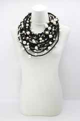 Faux Pearls on Textile Cord Necklaces - Large - Jianhui London