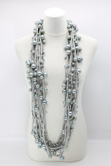 Faux Pearls on Textile Cord Necklaces - Large - Jianhui London