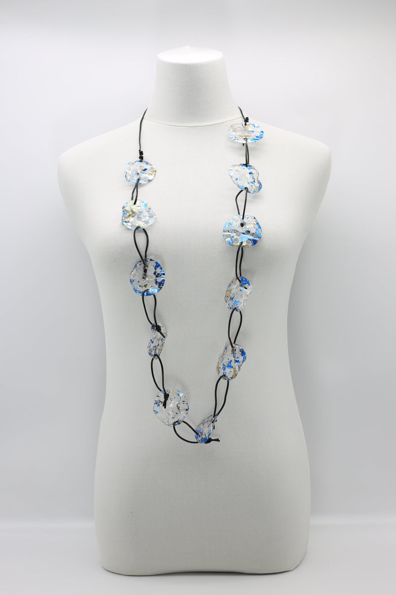 Aqua Lotus Root Necklace - Hand-gilded -Large - Jianhui London
