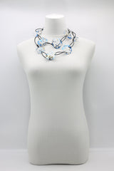 Aqua Lotus Root Necklace - Hand-gilded -Large - Jianhui London