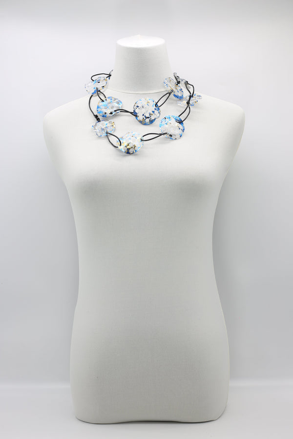 Aqua Lotus Root Necklace - Hand-gilded -Large - Jianhui London