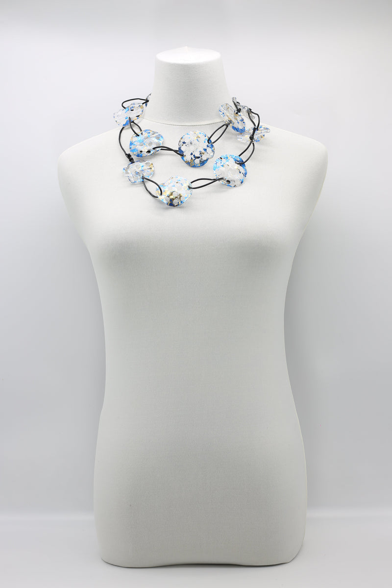 Aqua Lotus Root Necklace - Hand-gilded -Large - Jianhui London