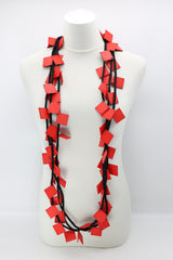 Wooden Squares on Cord Necklaces - Large - Jianhui London